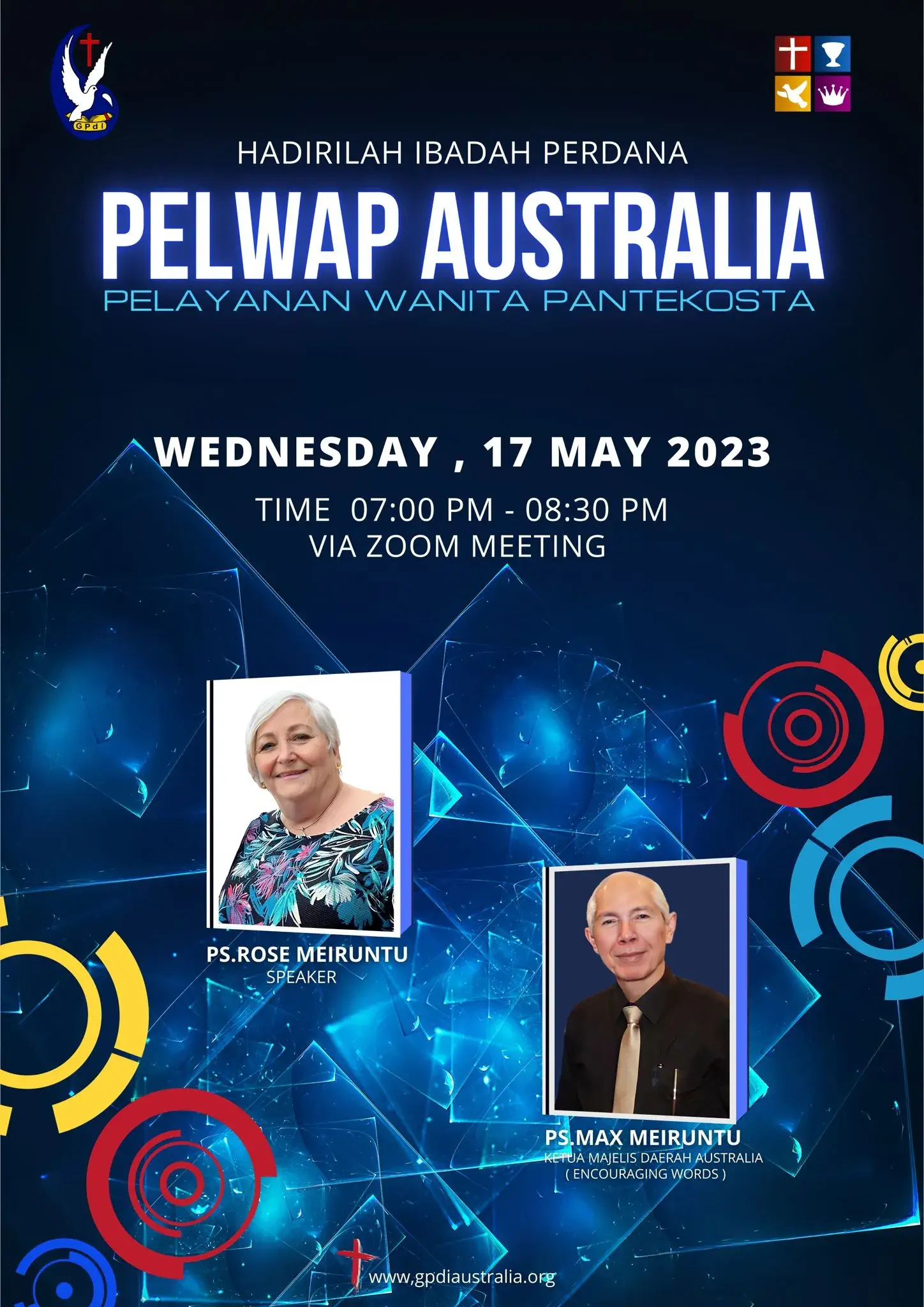 Ibadah Perdana Pelayanan Wanita (PELWAP) Pantekosta, Majelis Daerah (MD) GPdI Australia